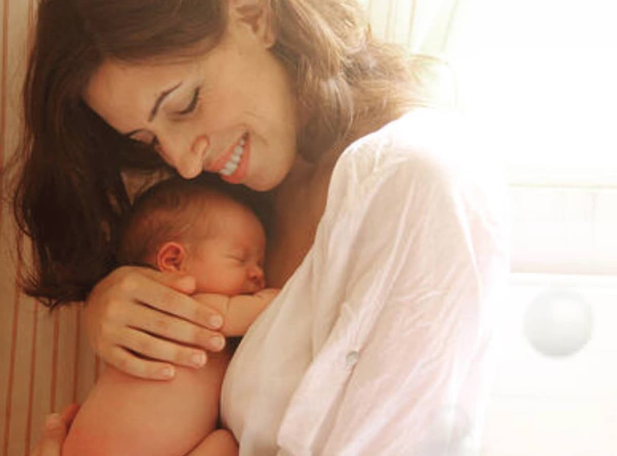 Mother holding baby